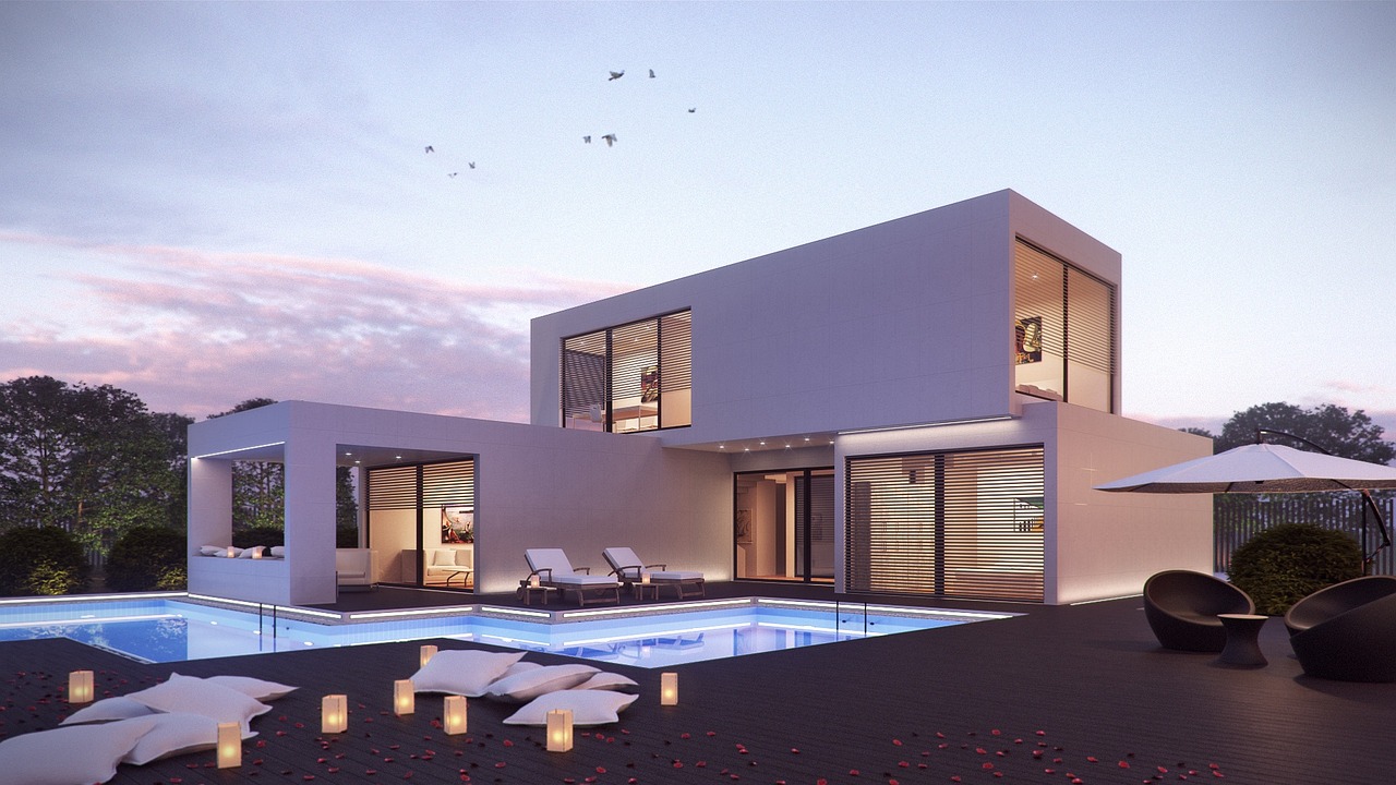 modular building A white modular duplex structure consisting of three modules built through modular construction.